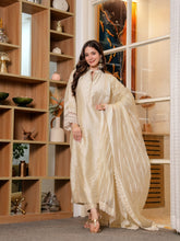 Shahi Bej Chanderi Kurta with Dupatta and Pants
